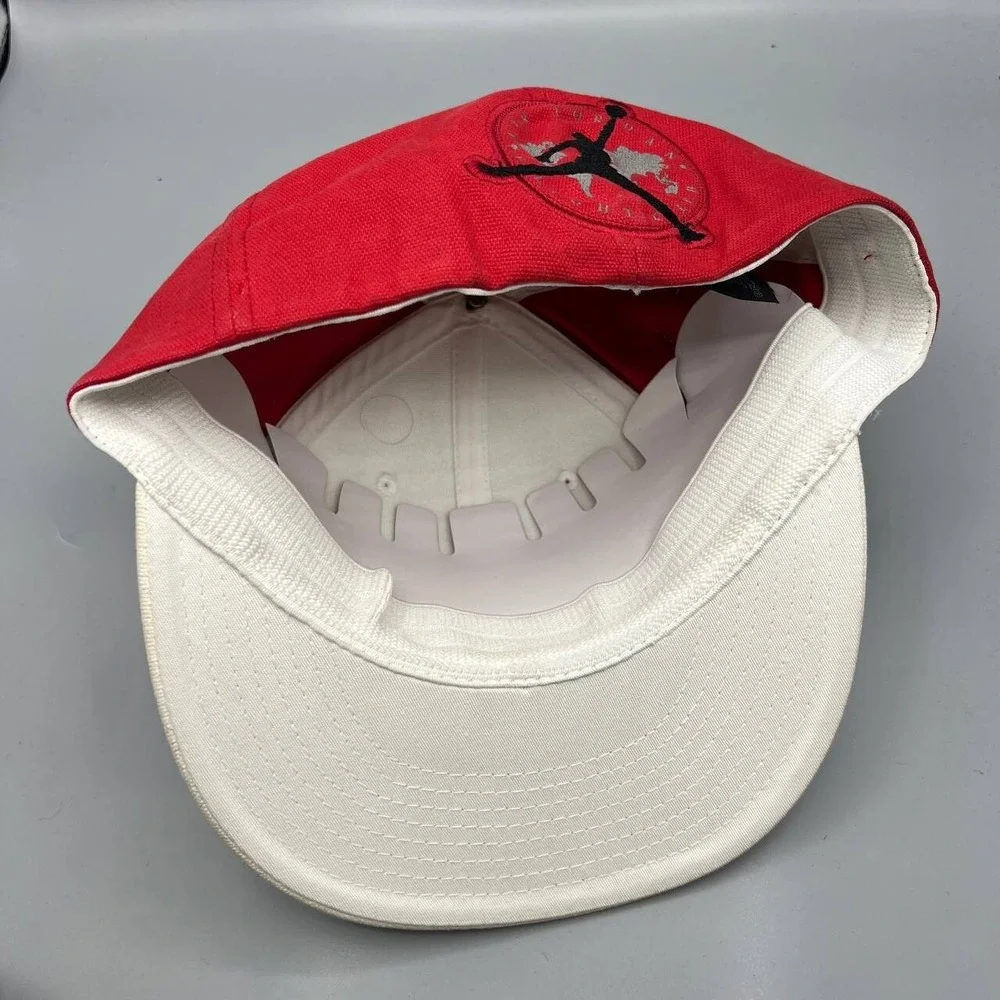 Air Jordan Hat Men 7 1/2 White Red Jumpman Flexfit‎ Fitted Cap